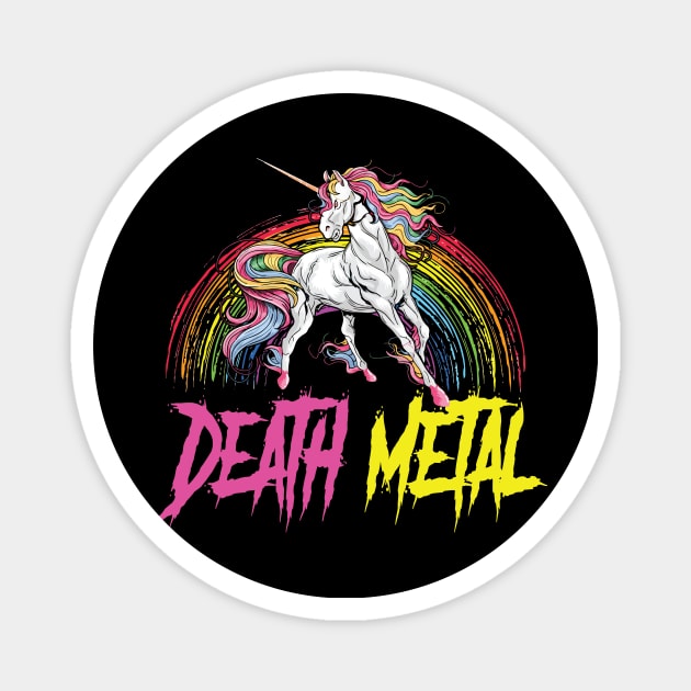 Death Metal Unicorn Magnet by Imutobi